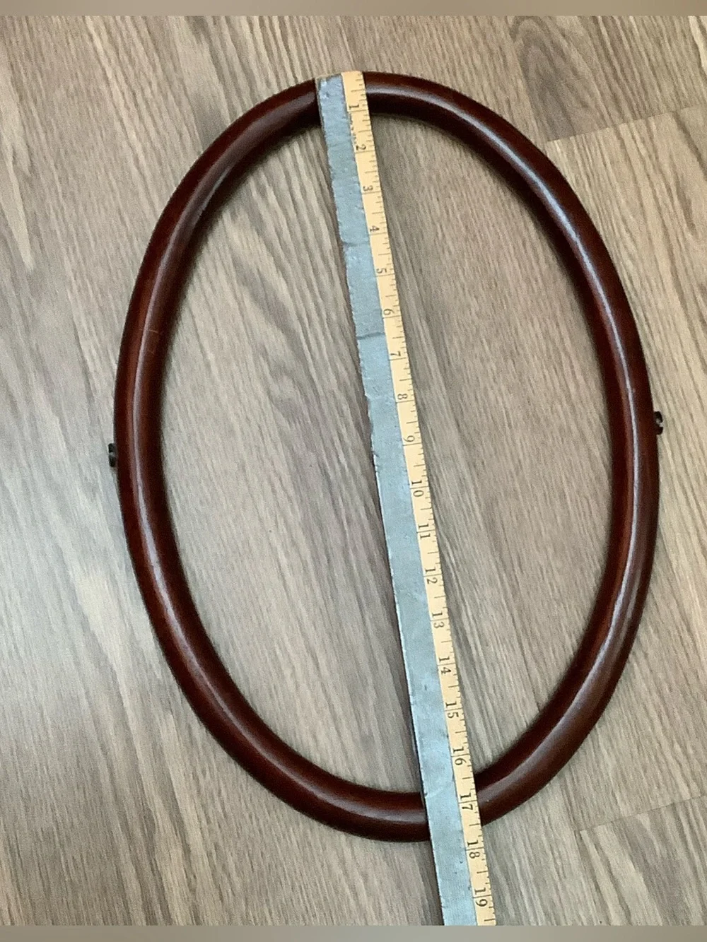 Oval Vintage Antique Oval Wood Swing Mirror Picture Frame Mahogany Walnut 12